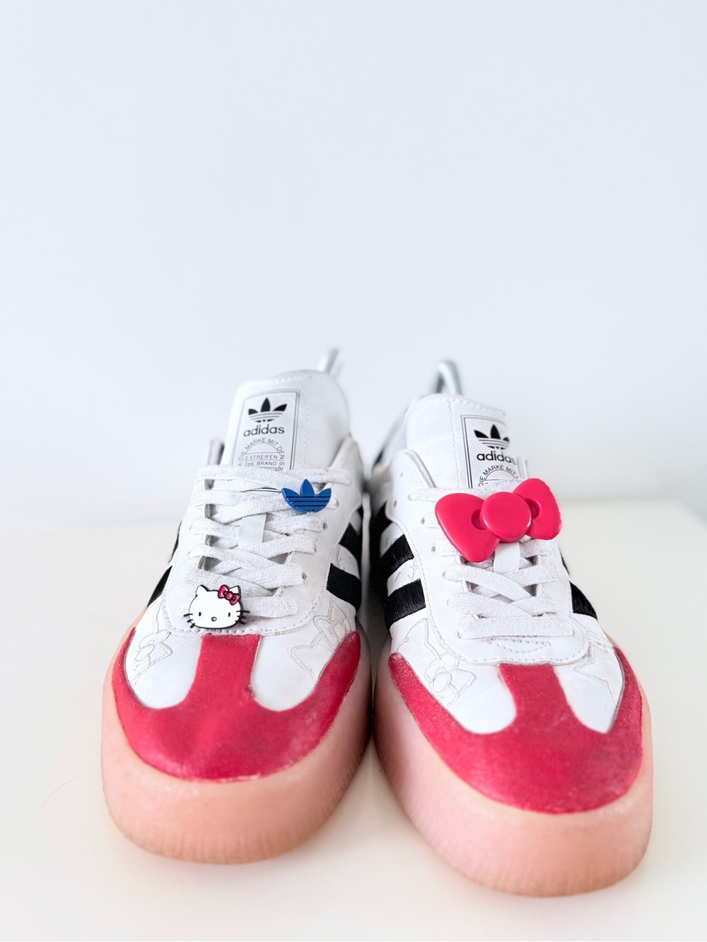 Adidas Originals Hello Kitty Platform Sneakers White Red size US 8 Y2K - Picture 8 of 9
